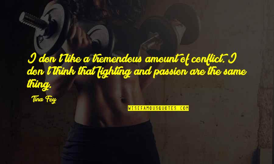 Fighting Quotes By Tina Fey: I don't like a tremendous amount of conflict.