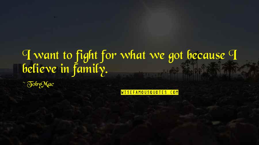 Fighting Within Family Quotes By TobyMac: I want to fight for what we got