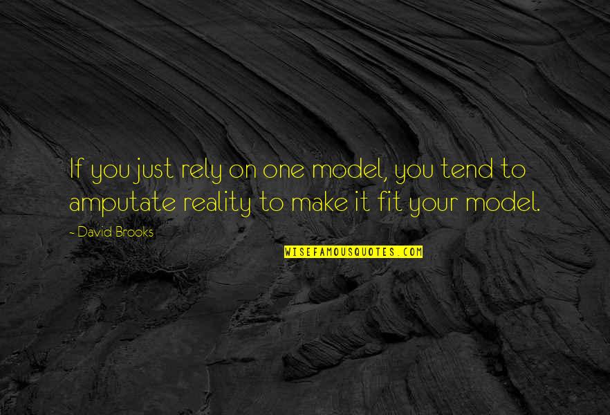 Figment Quote Quotes By David Brooks: If you just rely on one model, you