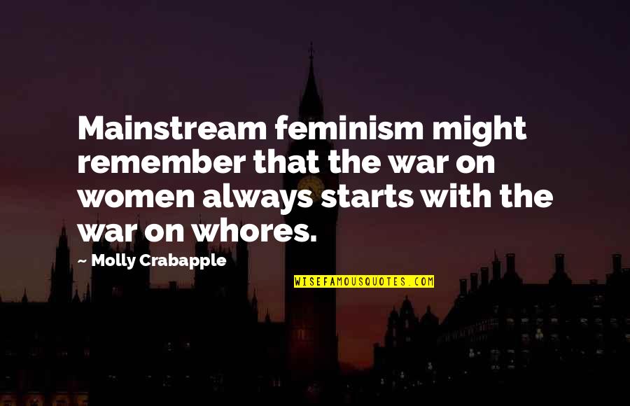 Figuiere Famille Quotes By Molly Crabapple: Mainstream feminism might remember that the war on