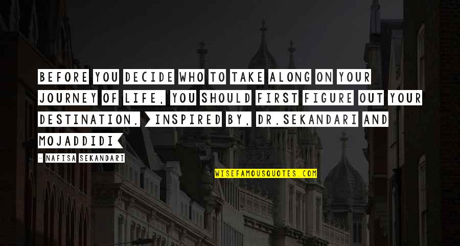 Figure Life Out Quotes By Nafisa Sekandari: Before you decide who to take along on