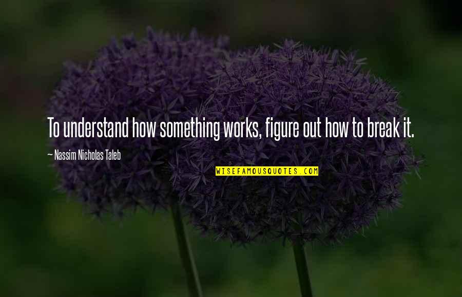 Figure Quotes By Nassim Nicholas Taleb: To understand how something works, figure out how