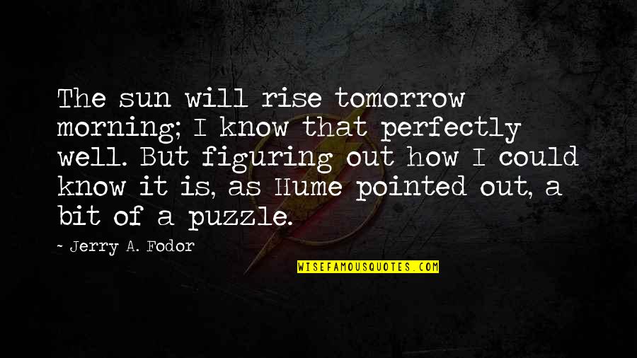 Figuring It Out Quotes By Jerry A. Fodor: The sun will rise tomorrow morning; I know