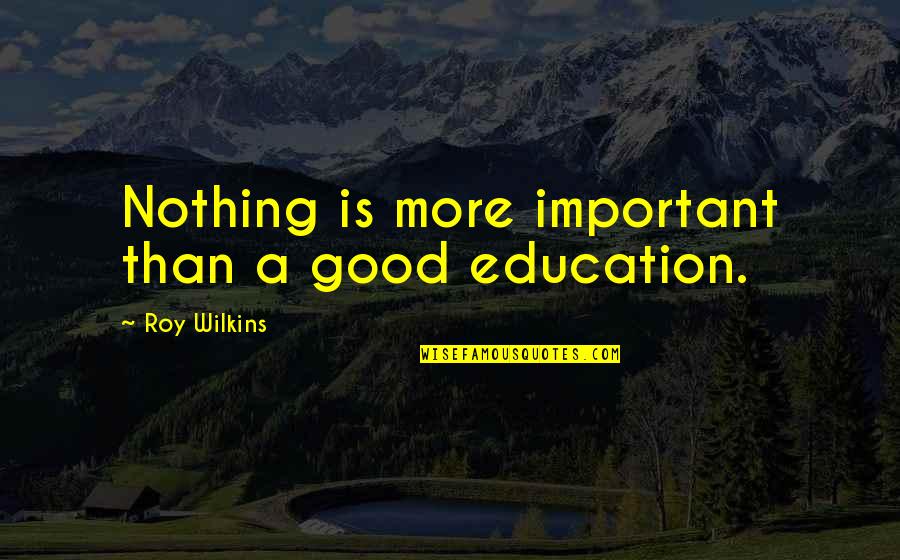 Fiiller Soru Quotes By Roy Wilkins: Nothing is more important than a good education.