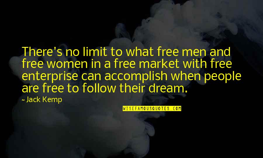Fikrino Quotes By Jack Kemp: There's no limit to what free men and Fikrino Quotes By Jack Kemp: There's no limit to what free men and