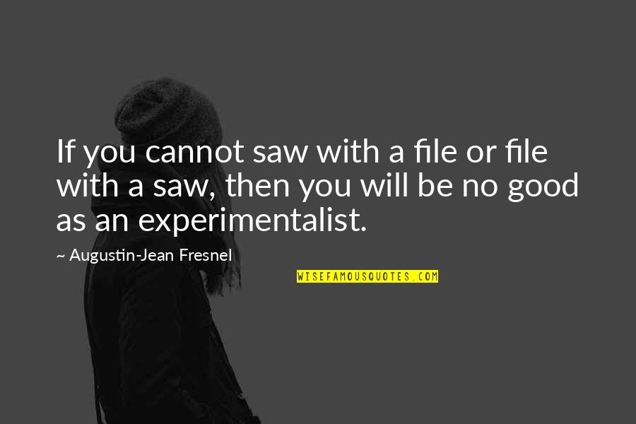 Files Quotes By Augustin-Jean Fresnel: If you cannot saw with a file or