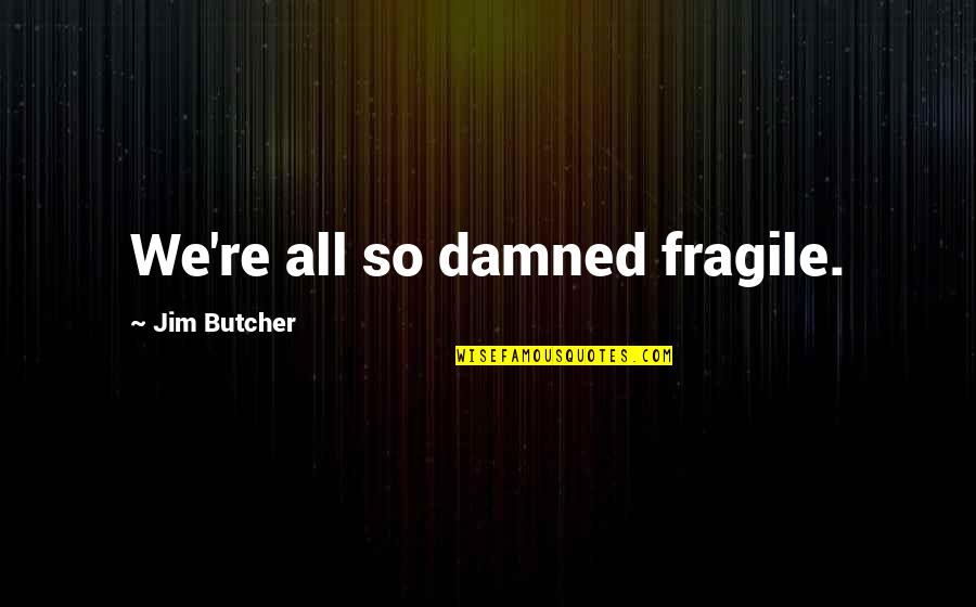 Files Quotes By Jim Butcher: We're all so damned fragile.