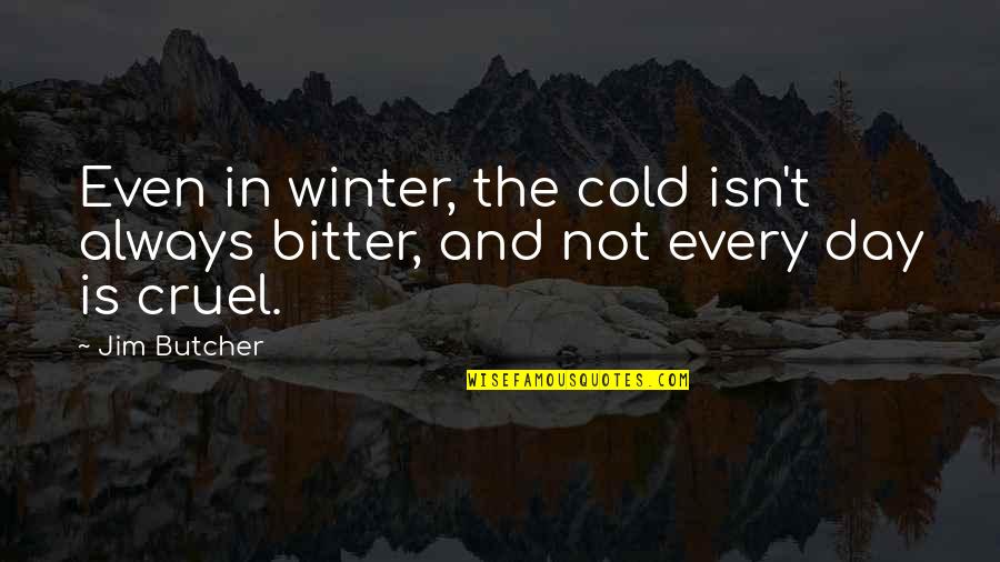 Files Quotes By Jim Butcher: Even in winter, the cold isn't always bitter,