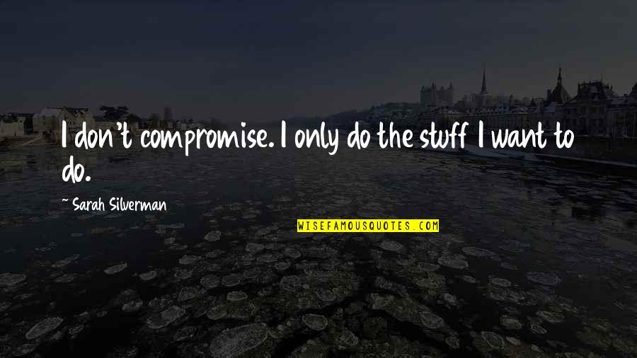 Filet Crochet Quotes By Sarah Silverman: I don't compromise. I only do the stuff