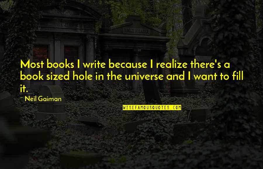 Fill In Quotes By Neil Gaiman: Most books I write because I realize there's