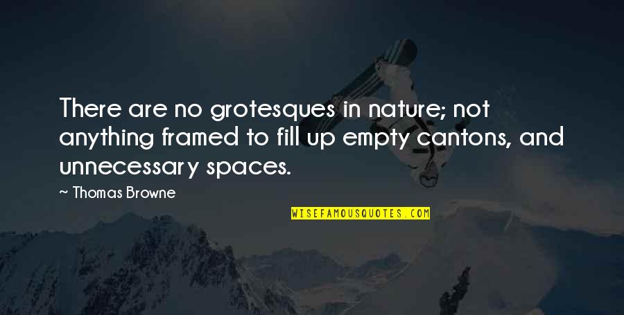 Fill In Quotes By Thomas Browne: There are no grotesques in nature; not anything