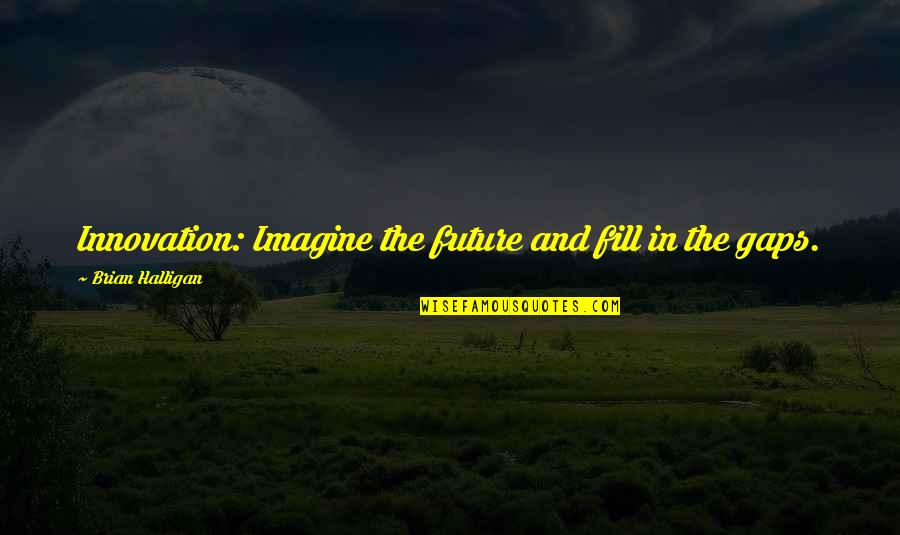 Fill In The Gaps Quotes By Brian Halligan: Innovation: Imagine the future and fill in the