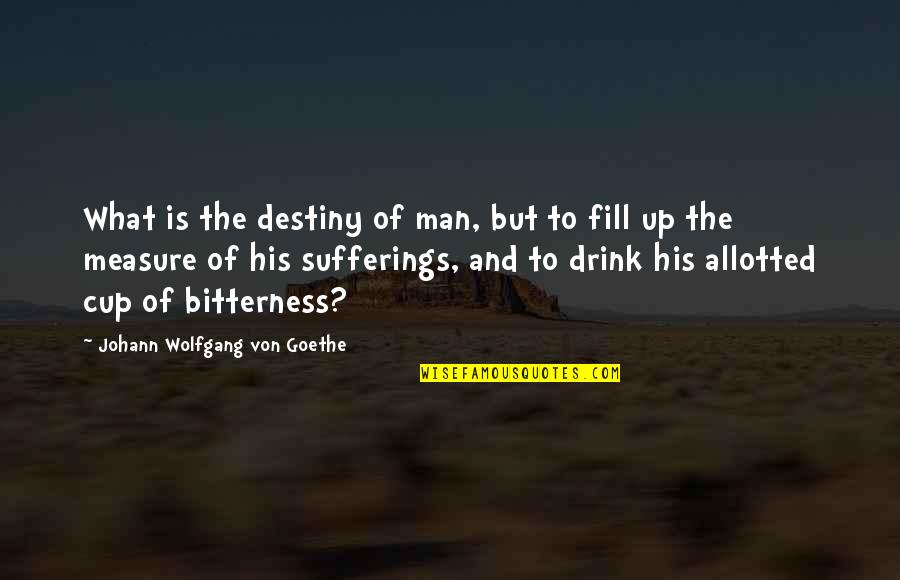 Fill Your Cup Quotes By Johann Wolfgang Von Goethe: What is the destiny of man, but to