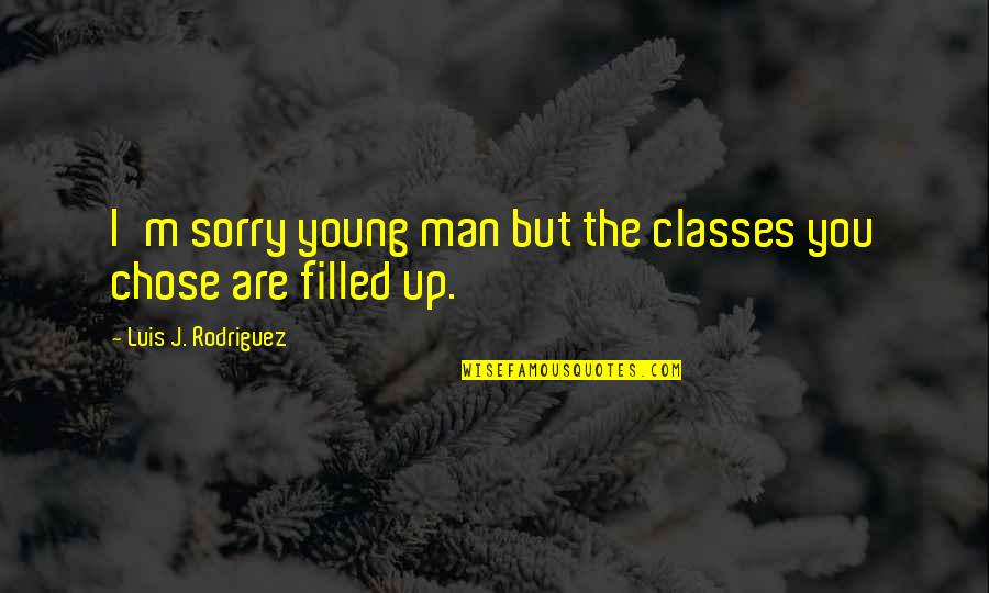 Filled Up Quotes By Luis J. Rodriguez: I'm sorry young man but the classes you