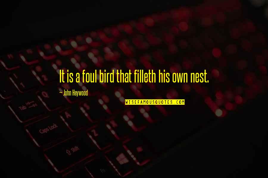 Filleth Quotes By John Heywood: It is a foul bird that filleth his