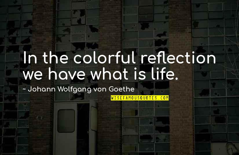 Filling Big Shoes Quotes By Johann Wolfgang Von Goethe: In the colorful reflection we have what is