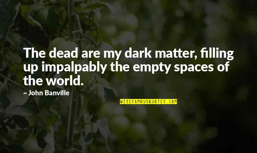 Filling Quotes By John Banville: The dead are my dark matter, filling up