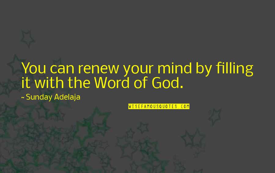 Filling Quotes By Sunday Adelaja: You can renew your mind by filling it