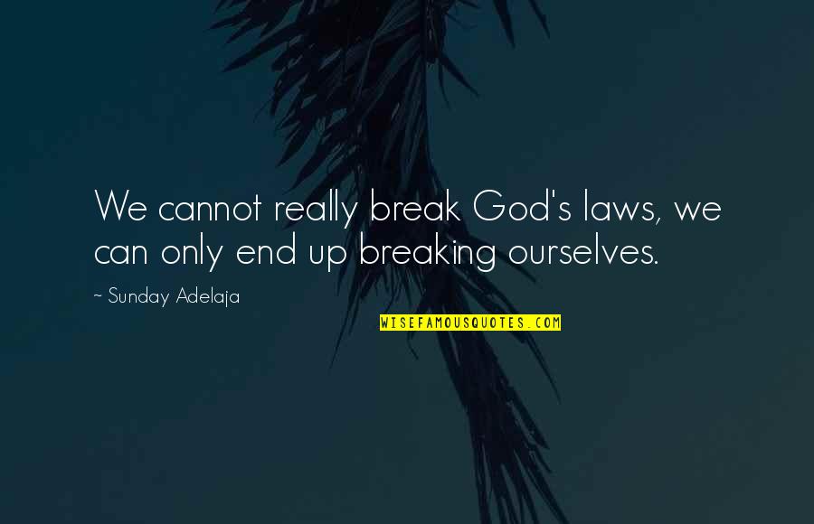 Filling Your Heart Quotes By Sunday Adelaja: We cannot really break God's laws, we can