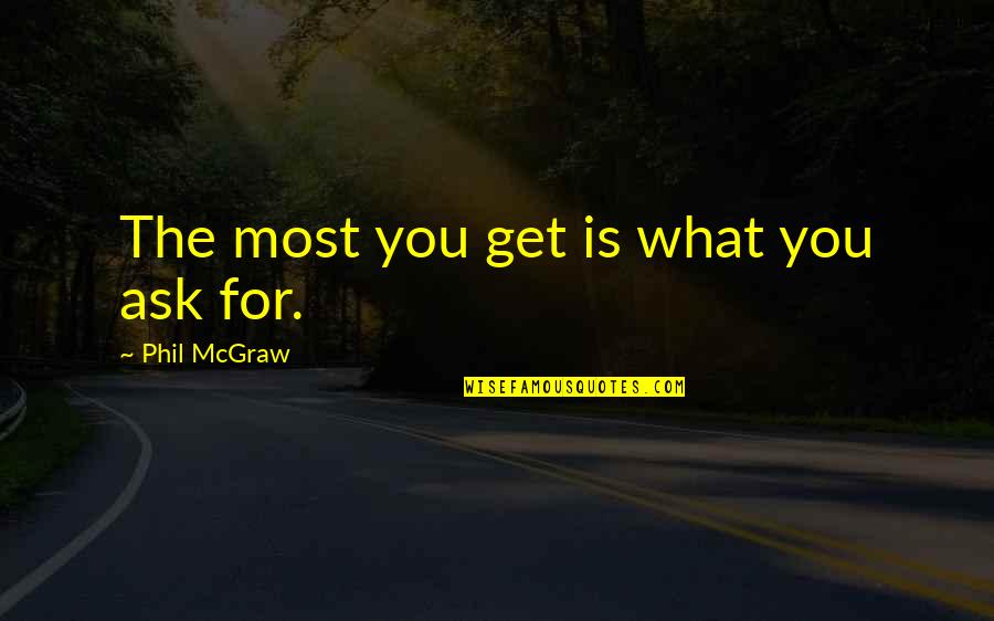 Fillips Quotes By Phil McGraw: The most you get is what you ask