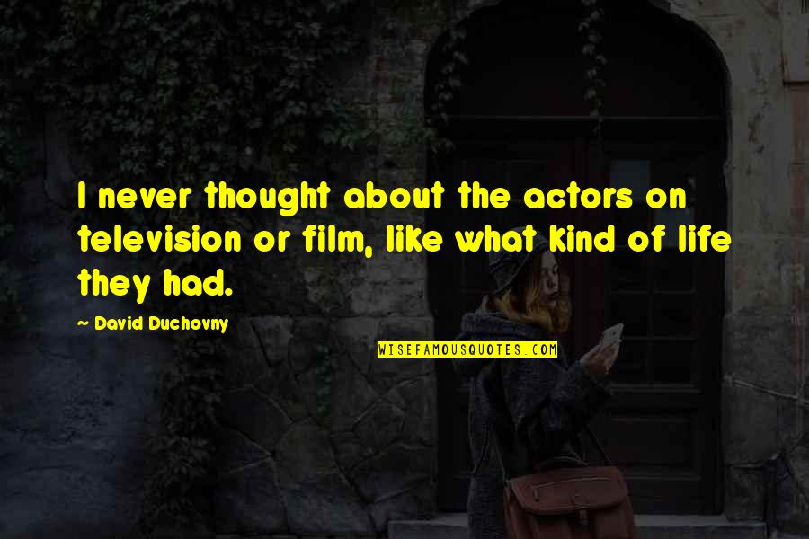 Film Actors Quotes By David Duchovny: I never thought about the actors on television