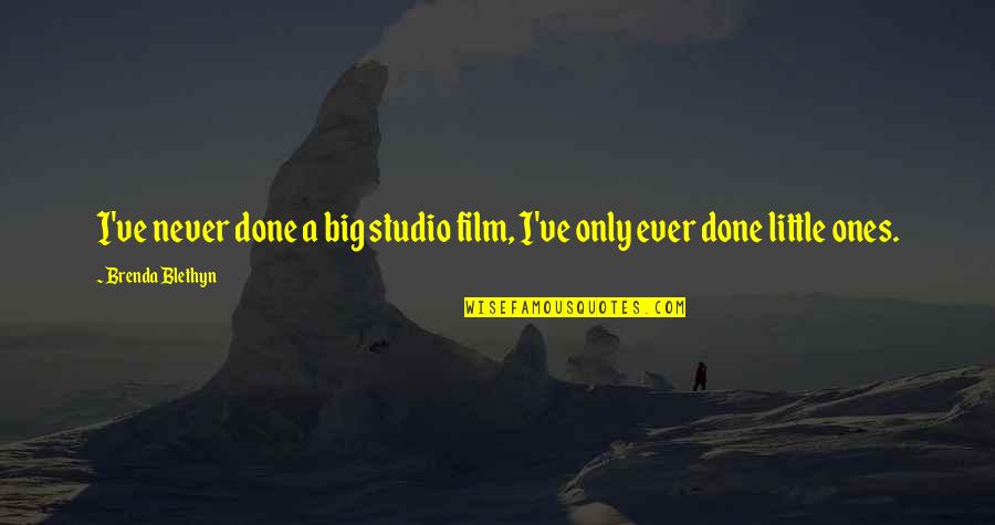 Film Studio Quotes By Brenda Blethyn: I've never done a big studio film, I've
