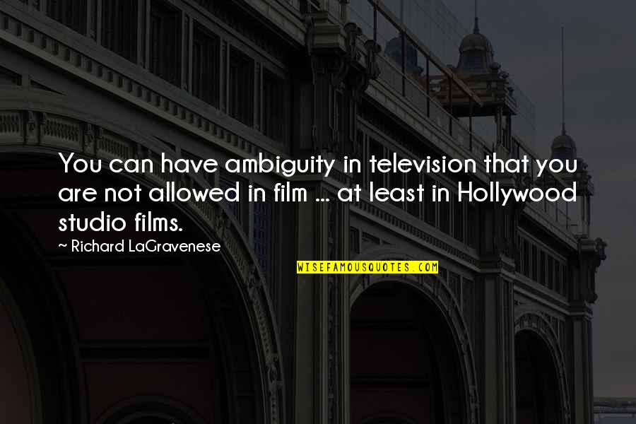 Film Studio Quotes By Richard LaGravenese: You can have ambiguity in television that you