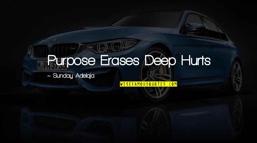 Filming Day Quotes By Sunday Adelaja: Purpose Erases Deep Hurts