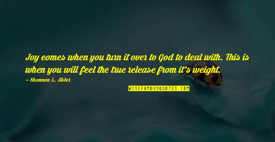 Filmmaking Inspirational Quotes By Shannon L. Alder: Joy comes when you turn it over to