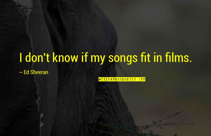 Films Songs Quotes By Ed Sheeran: I don't know if my songs fit in