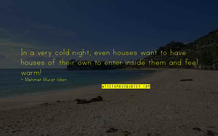 Filosofija Znacenje Quotes By Mehmet Murat Ildan: In a very cold night, even houses want