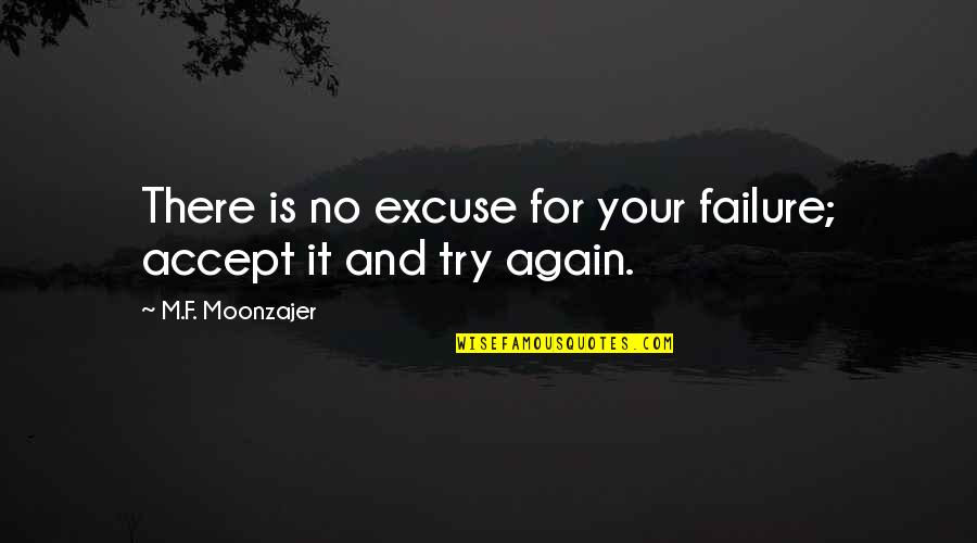 Filtrona Quotes By M.F. Moonzajer: There is no excuse for your failure; accept Filtrona Quotes By M.F. Moonzajer: There is no excuse for your failure; accept