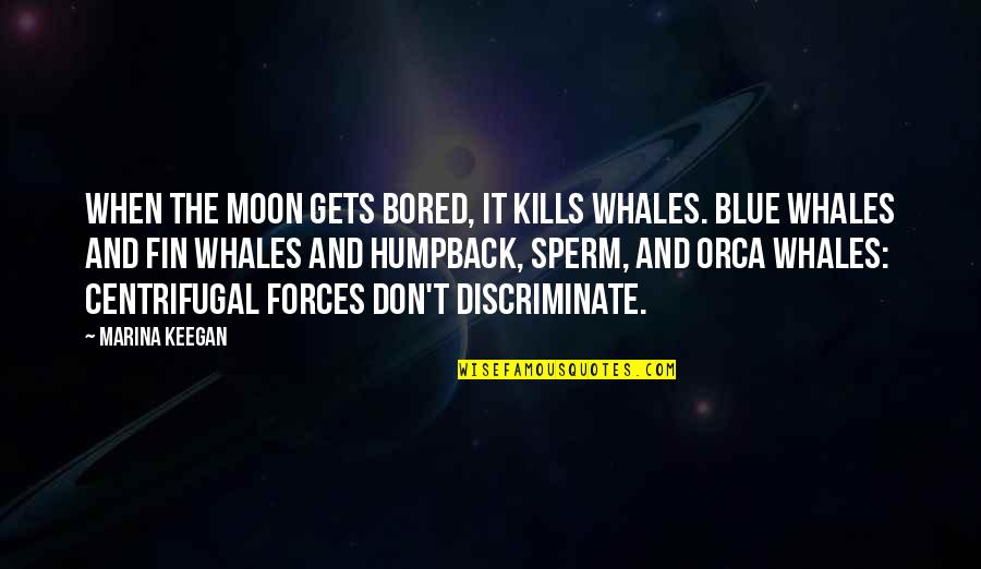 Fin Quotes By Marina Keegan: When the moon gets bored, it kills whales.