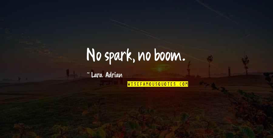 Final Days Of Highschool Quotes By Lara Adrian: No spark, no boom.