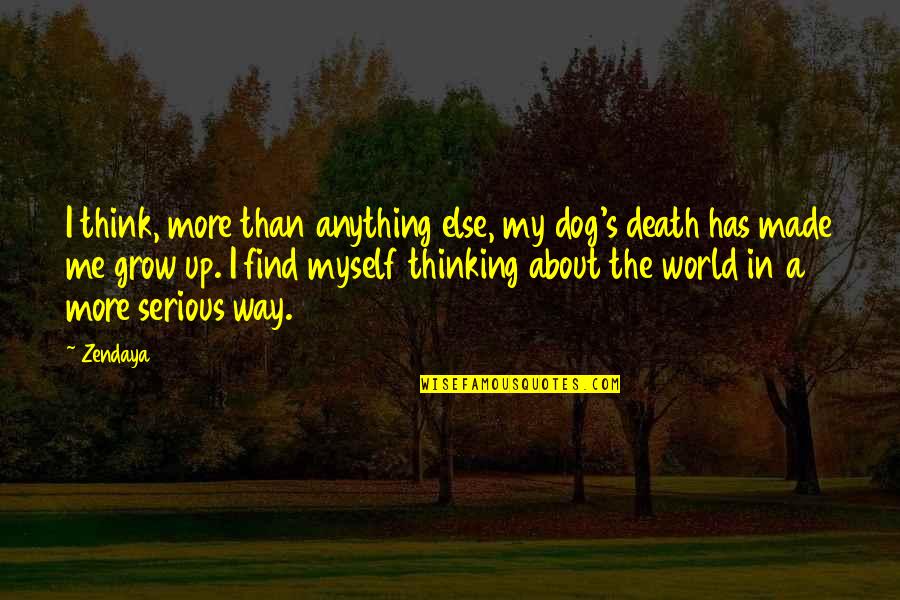 Final Destination Mortician Quotes By Zendaya: I think, more than anything else, my dog's Final Destination Mortician Quotes By Zendaya: I think, more than anything else, my dog's