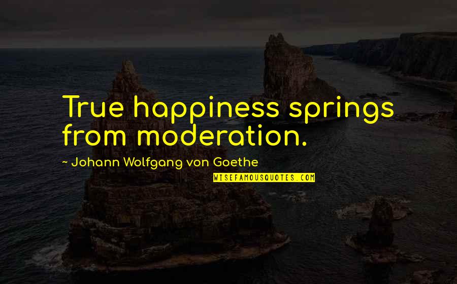 Final Fantasy Cloud Quotes By Johann Wolfgang Von Goethe: True happiness springs from moderation.