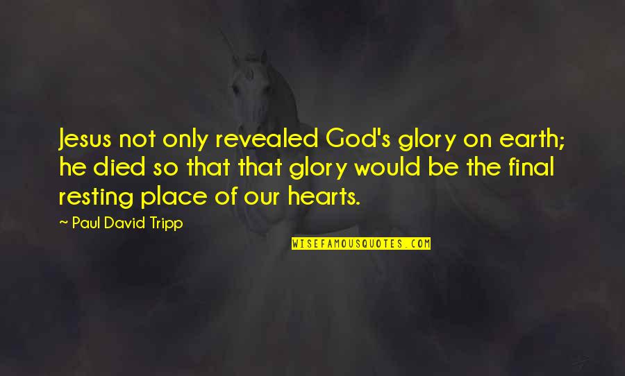 Final Resting Place Quotes By Paul David Tripp: Jesus not only revealed God's glory on earth;