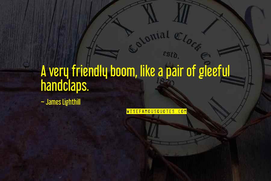 Finally Happy Again Quotes By James Lighthill: A very friendly boom, like a pair of