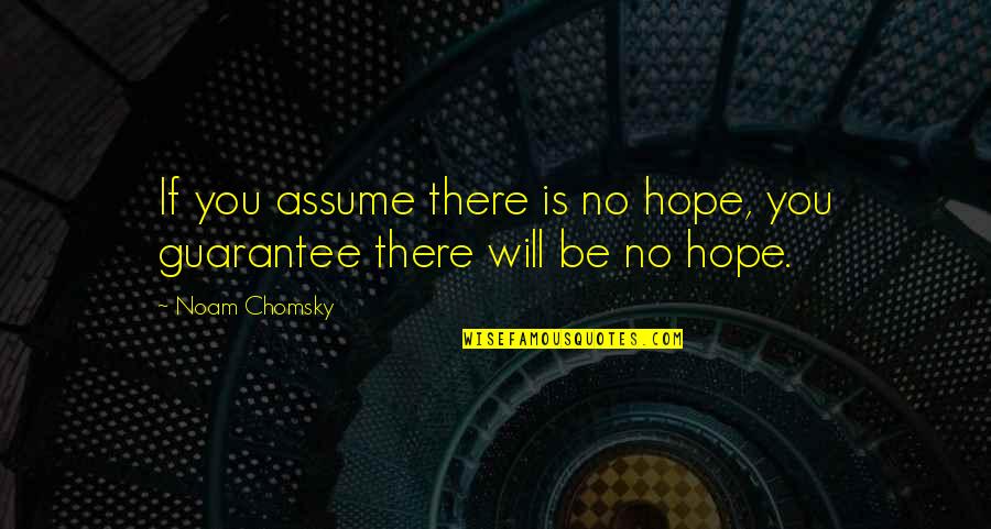 Finally Happy For Once Quotes By Noam Chomsky: If you assume there is no hope, you