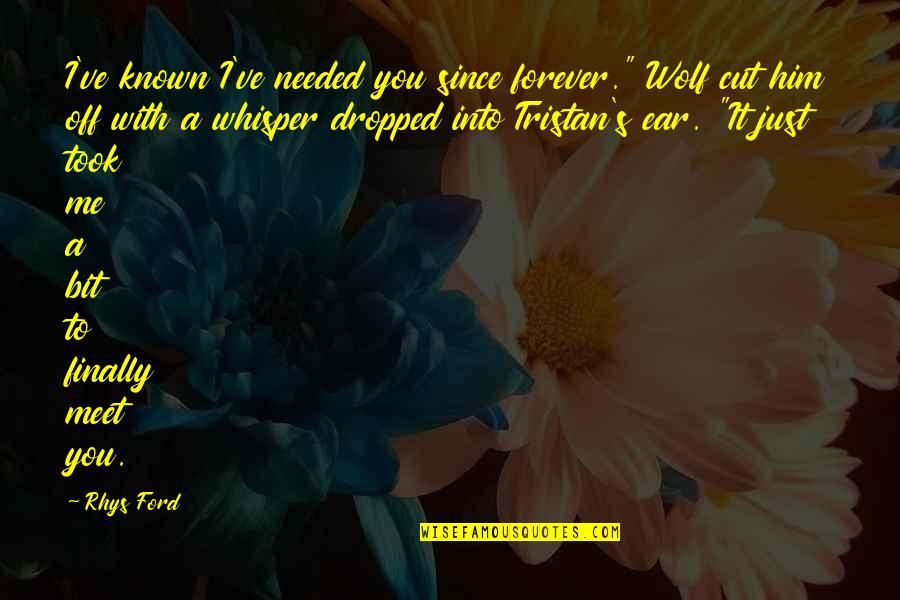 Finally We Meet Quotes By Rhys Ford: I've known I've needed you since forever." Wolf