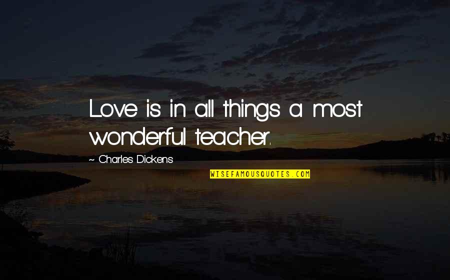 Finances And Marriage Quotes By Charles Dickens: Love is in all things a most wonderful