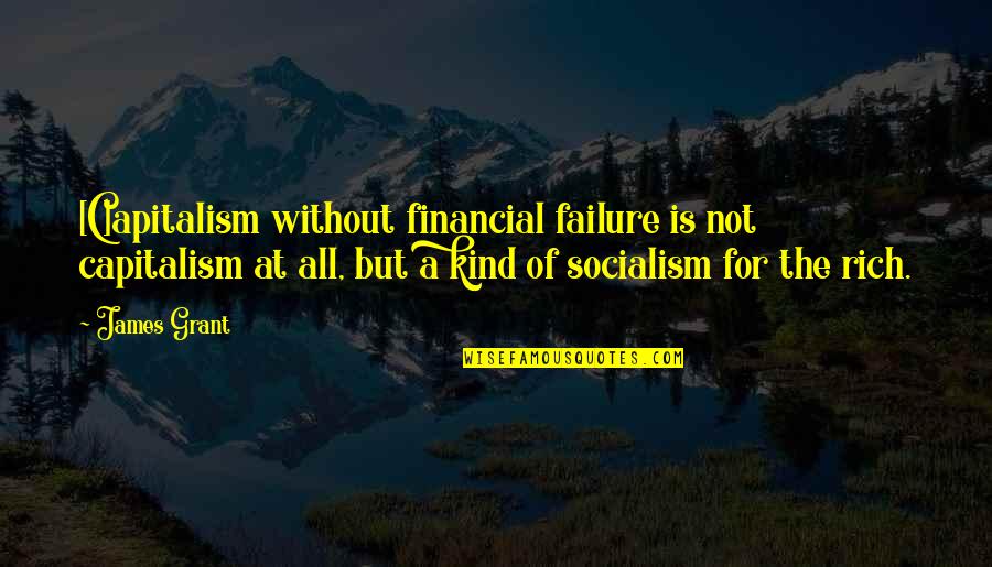 Financial Failure Quotes By James Grant: [C]apitalism without financial failure is not capitalism at