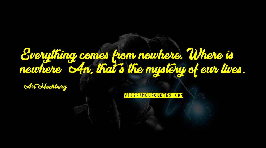 Financial Risk Management Quotes By Art Hochberg: Everything comes from nowhere. Where is nowhere? An,