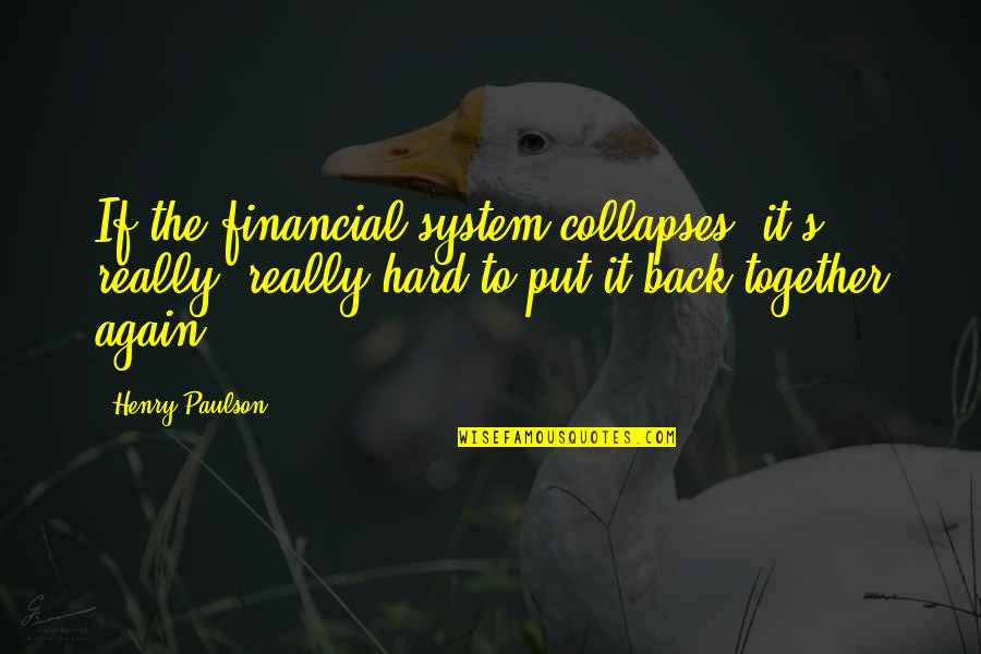Financial System Quotes By Henry Paulson: If the financial system collapses, it's really, really Financial System Quotes By Henry Paulson: If the financial system collapses, it's really, really
