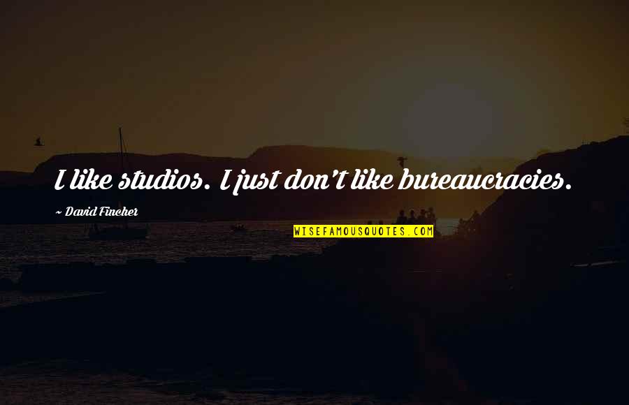 Fincher Quotes By David Fincher: I like studios. I just don't like bureaucracies.