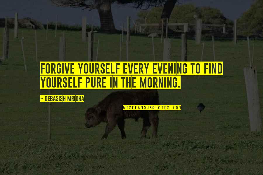 Find Happiness In Life Quotes By Debasish Mridha: Forgive yourself every evening to find yourself pure