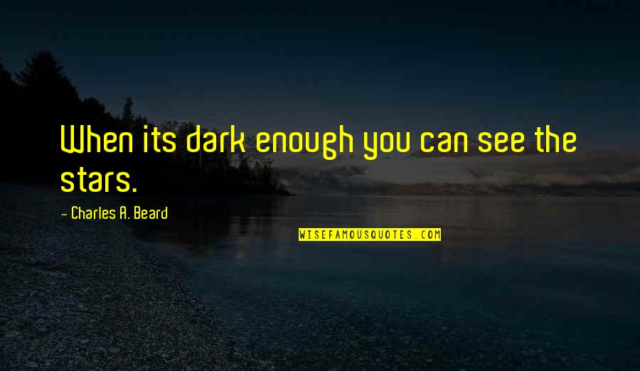 Find Happiness In Simple Things Quotes By Charles A. Beard: When its dark enough you can see the