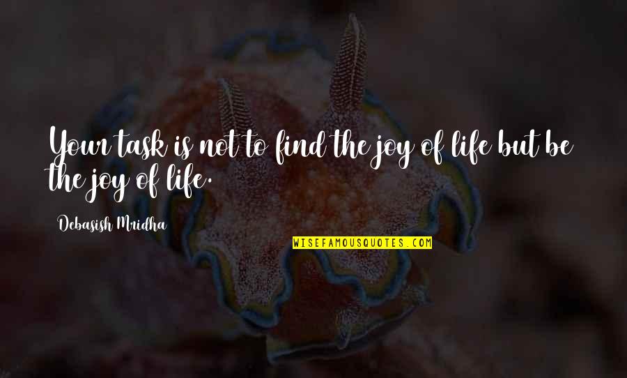 Find Joy Inspirational Quotes By Debasish Mridha: Your task is not to find the joy