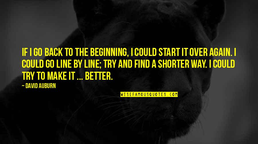 Find My Way Back To You Quotes By David Auburn: If I go back to the beginning, I