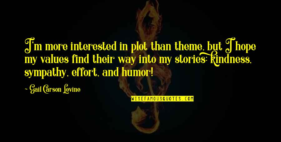 Find My Way Quotes By Gail Carson Levine: I'm more interested in plot than theme, but